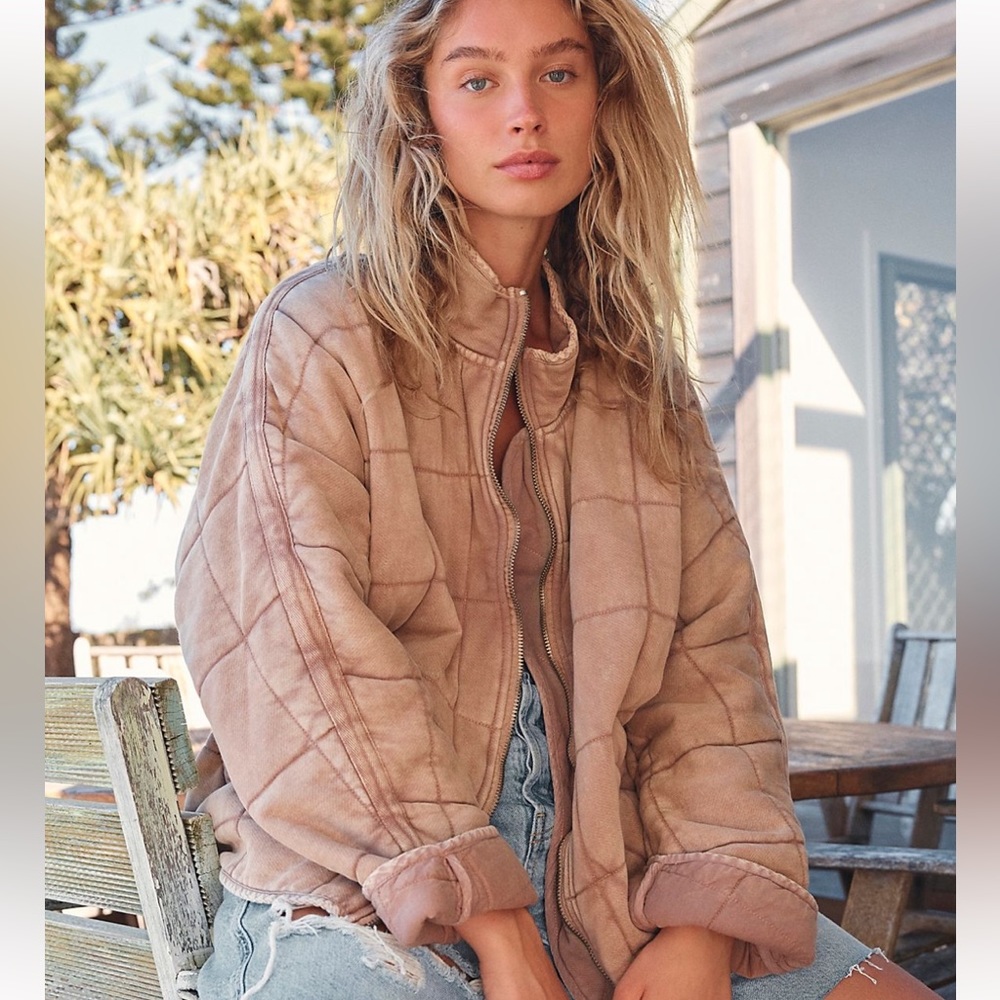 Free People Dolman Quilted Knit Jacket